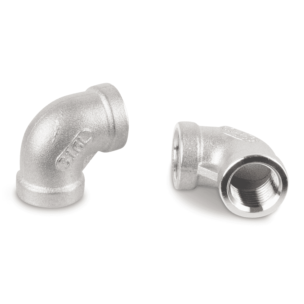 Bogen 90° Edelstahl V4A, Innen x Innen für Nieder- und Hochdruck, 3/4"