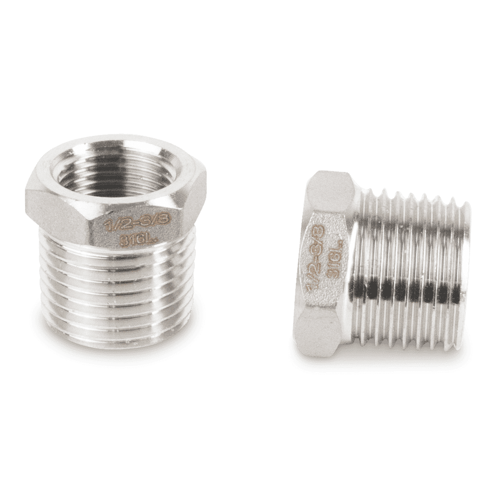 Reduzierschraube Edelstahl V4A für Nieder- und Hochdruck, 1/2" x 3/8"