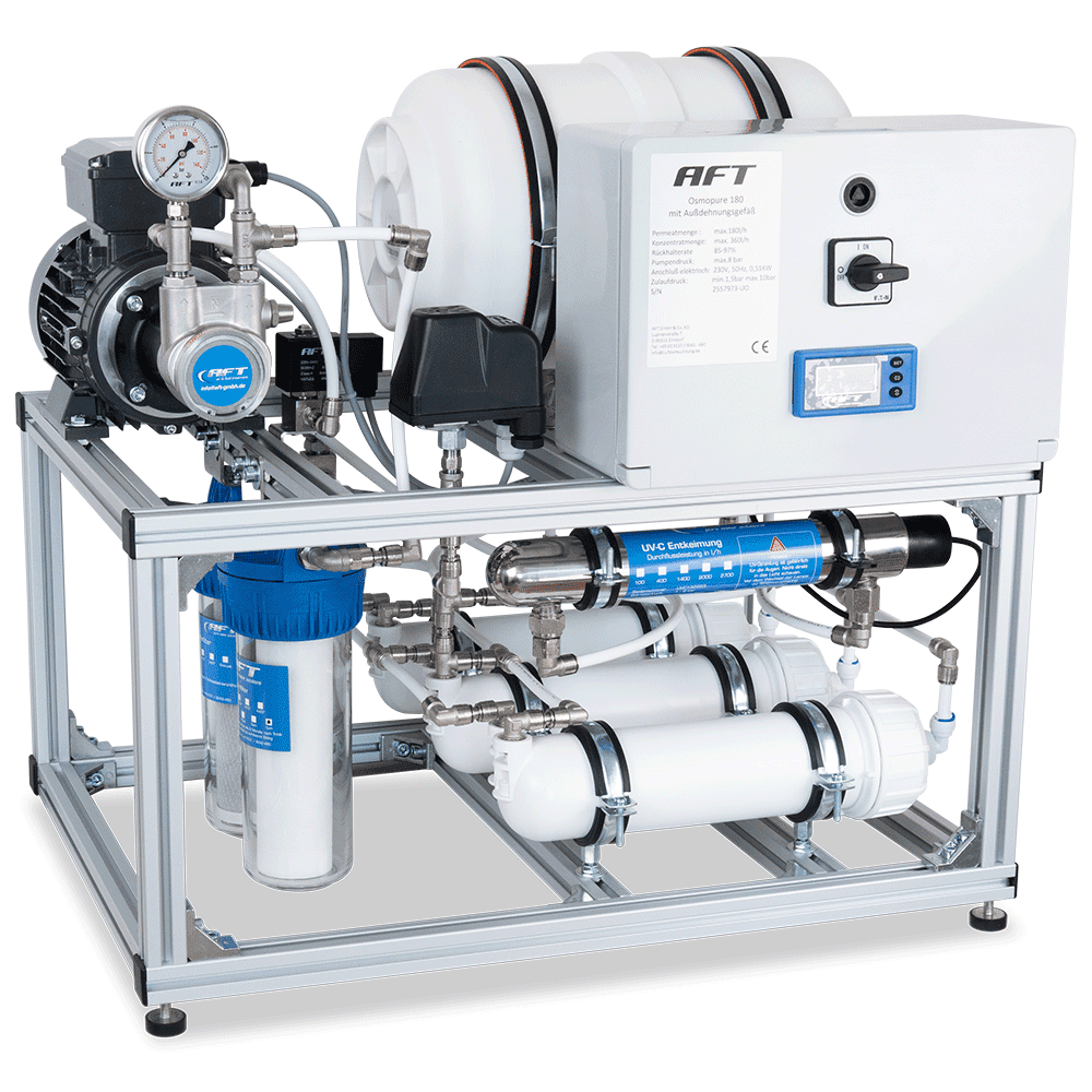 RO-Anlage-180-UV-Speicher Umkehrosmoseanlage bis 60/120/180 l/h - Druckspeicher 10 l
