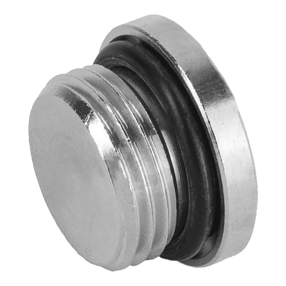Stopfen Messing vernickelt mit 6-Kantgewinde und O-Ring