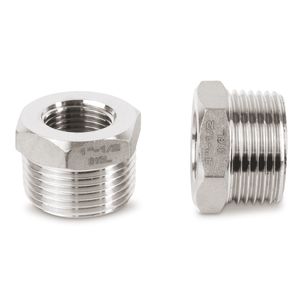 Reduzierschraube Edelstahl V4A für Nieder- und Hochdruck, 1" x 1/2"