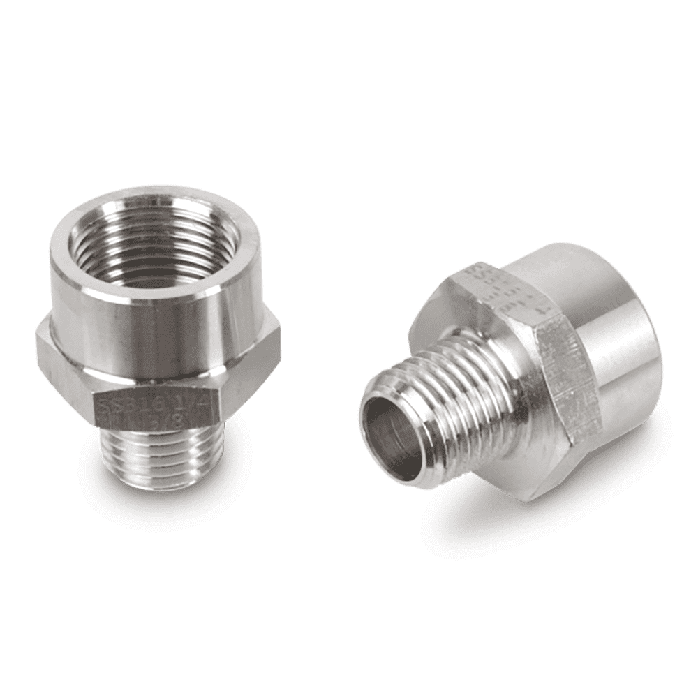 Reduzierstück Edelstahl V4A, Innen x Außen für Nieder- und Hochdruck, 1/4" x 3/8"