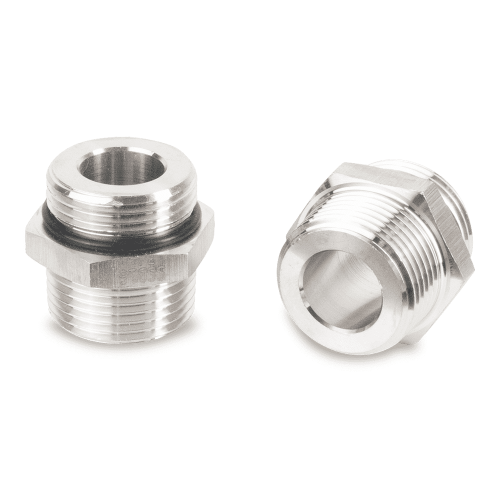 Doppelnippel Edelstahl V4A mit O-Ring für Nieder- und Hochdruck, 1/2" x 1/2"