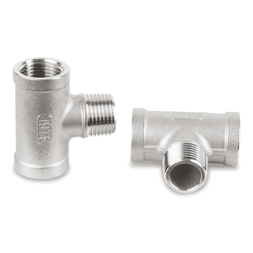 T-Stück Edelstahl V4A, Innen x Außen x Innen für Nieder- und Hochdruck, 3/4"