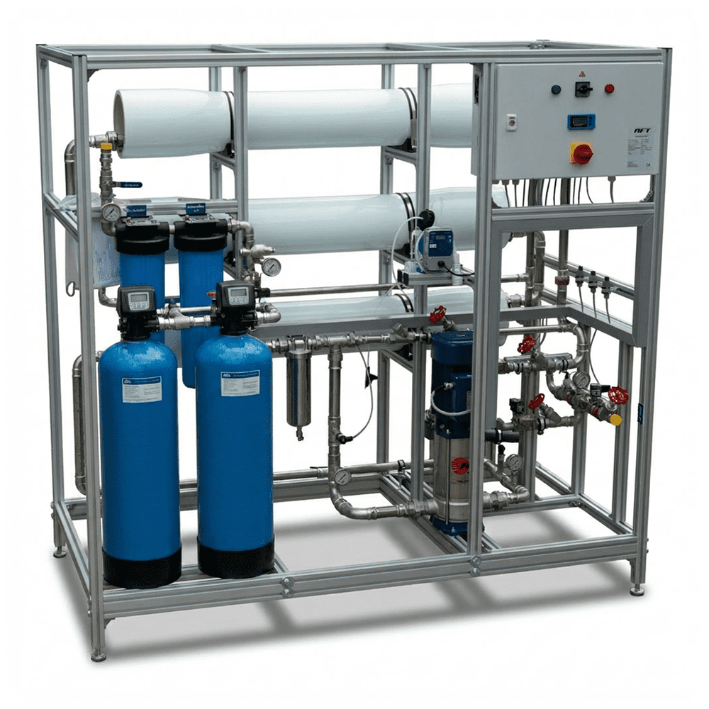 Umkehrosmoseanlage mit Doppelenthärtungsanlage bis zu 3.000 l/h