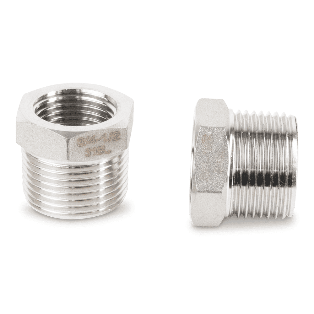 Reduzierschraube Edelstahl V4A für Nieder- und Hochdruck, 3/4" x 1/2"