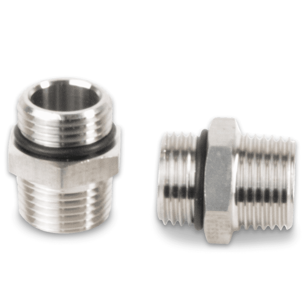 Doppelnippel Edelstahl V4A mit O-Ring für Nieder- und Hochdruck