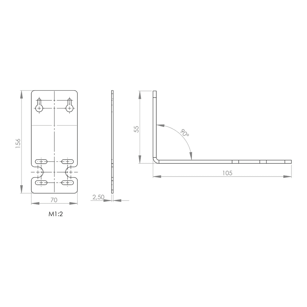 Wandhalterung aus Edelstahl für alle 2,5" Filtergehäuse, 1-fach, 1"