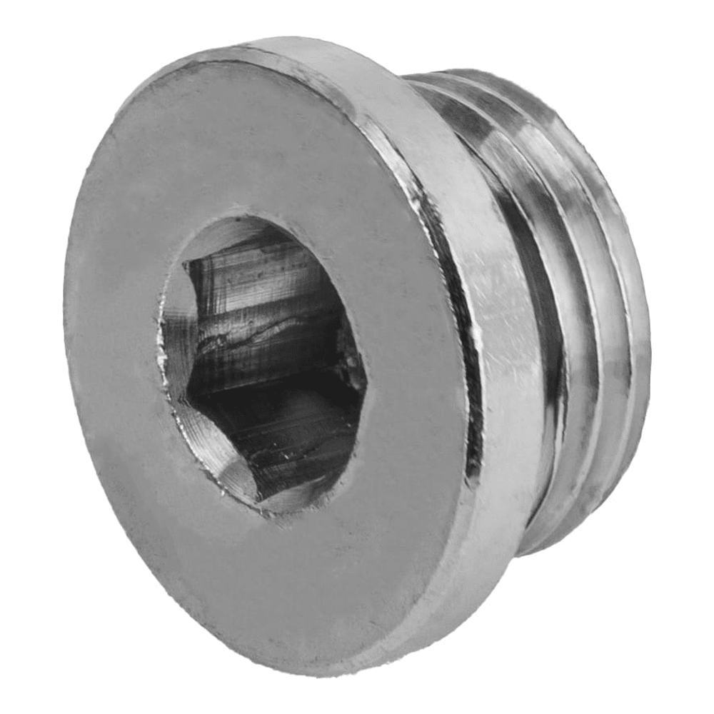 Stopfen Messing vernickelt mit 6-Kantgewinde und O-Ring