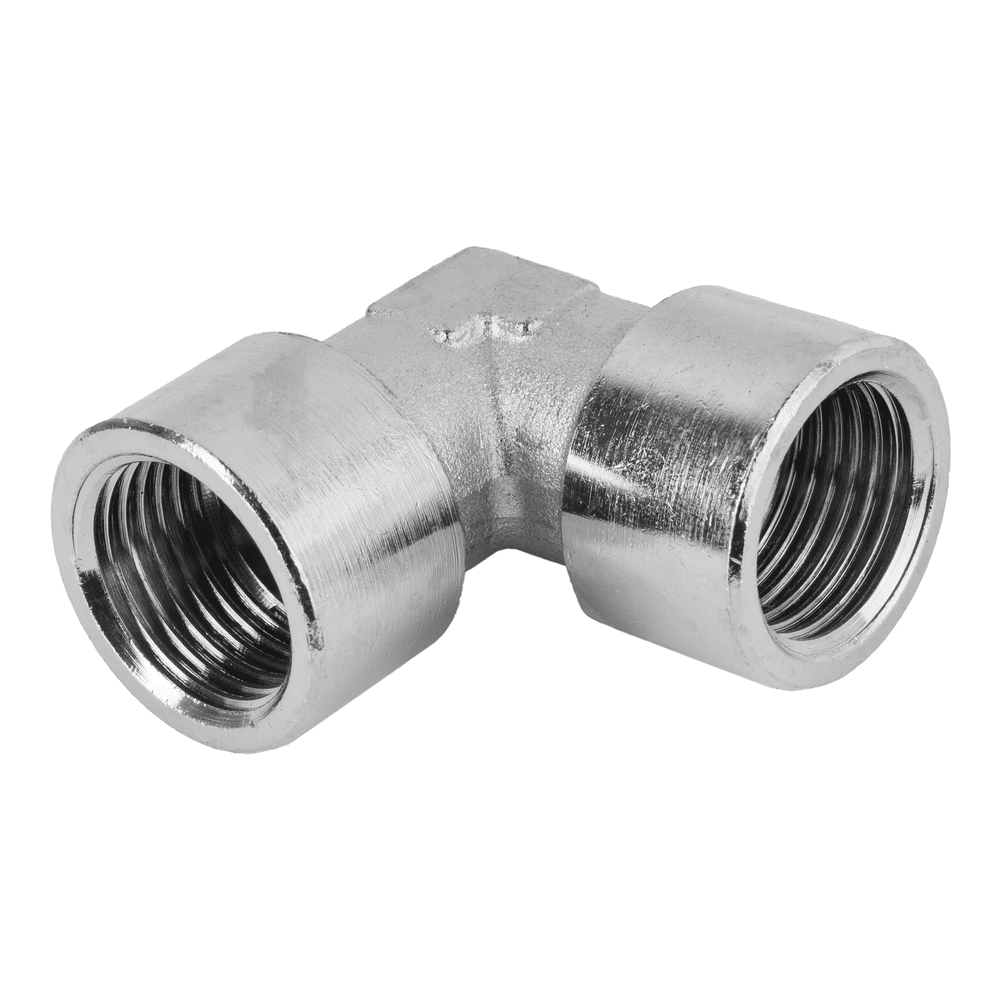 Bogen 90° Messing vernickelt, Innen x Innen, Innenansicht