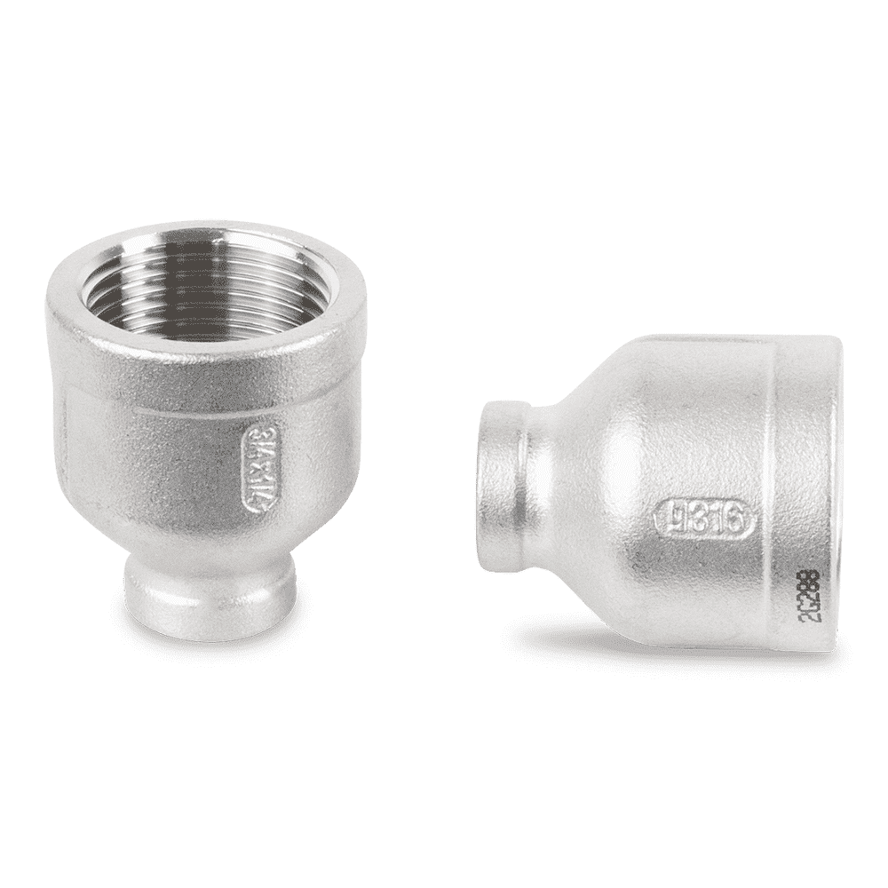 Reduziermuffe Edelstahl V4A für Nieder- und Hochdruck, 3/4" x 1/4"
