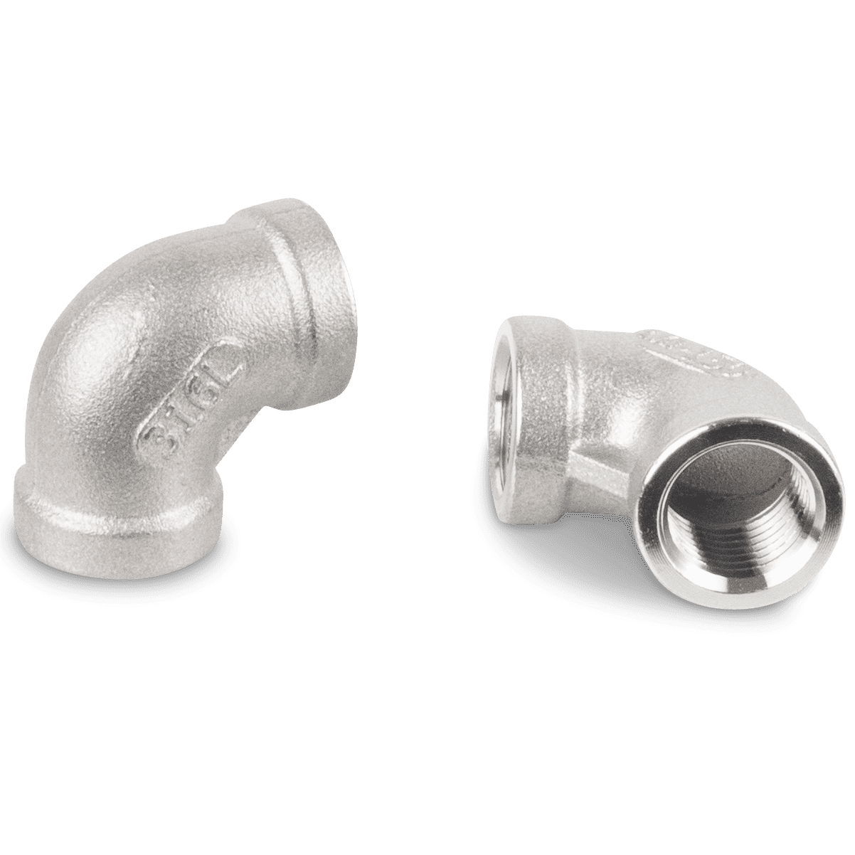 Bogen 90° Edelstahl V4A, Innen x Innen für Nieder- und Hochdruck