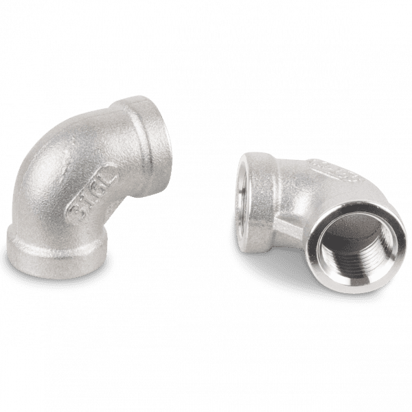 Bogen 90° Edelstahl V4A, Innen x Innen für Nieder- und Hochdruck