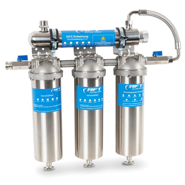 4-stufige Edelstahl Filterstation mit UV-C Entkeimung für Trinkwasser
