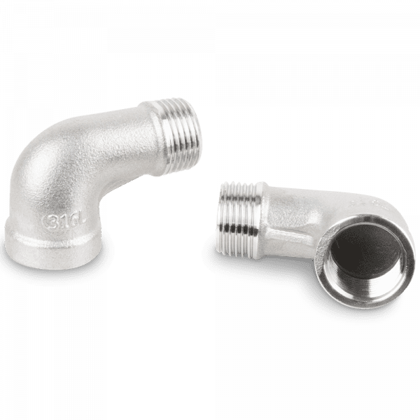Bogen 90° Edelstahl V4A, Innen x Außen