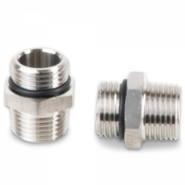 Doppelnippel Edelstahl V4A mit O-Ring für Nieder- und Hochdruck